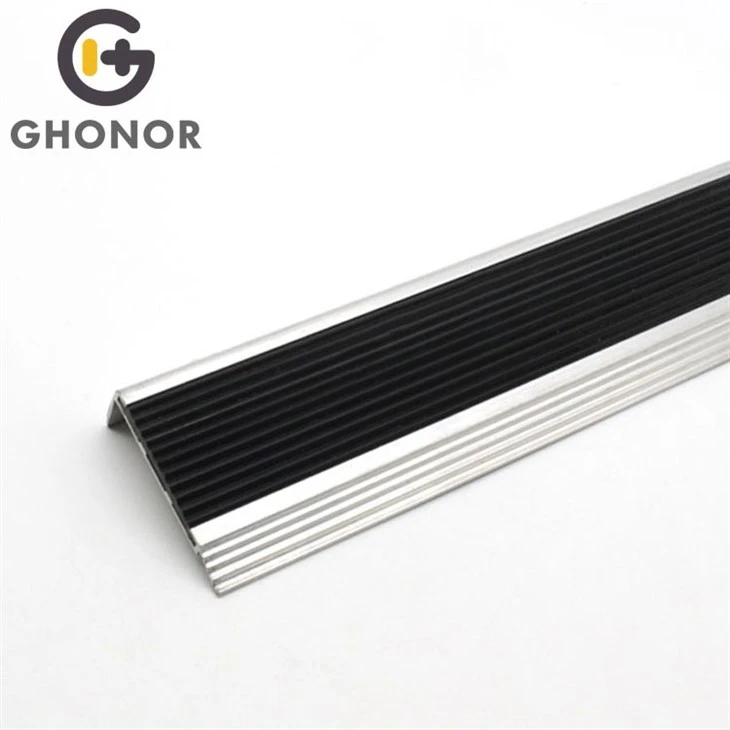silver anodized aluminum stair nosing